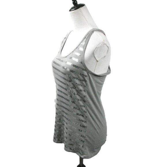 Rue 21 Gray/Silver Sequin Racerback Knit Tank Top Size XL - Picture 3 of 6